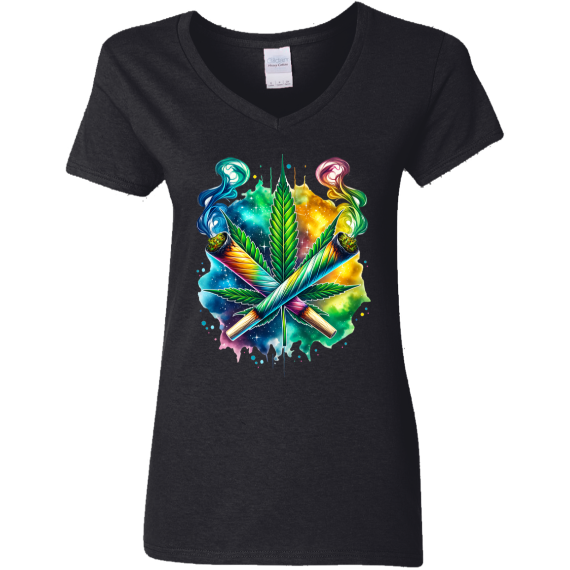 Colorful Bud Ladies' 5.3 oz. V-Neck T-Shirt