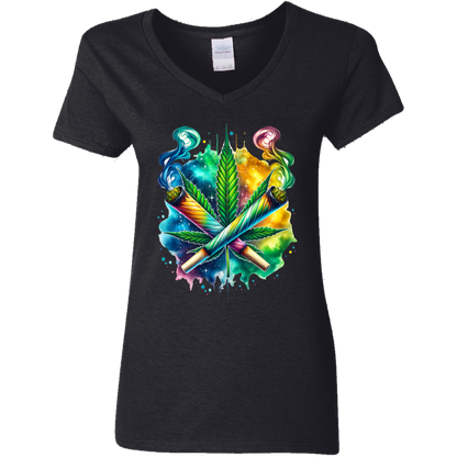 Colorful Bud Ladies' 5.3 oz. V-Neck T-Shirt