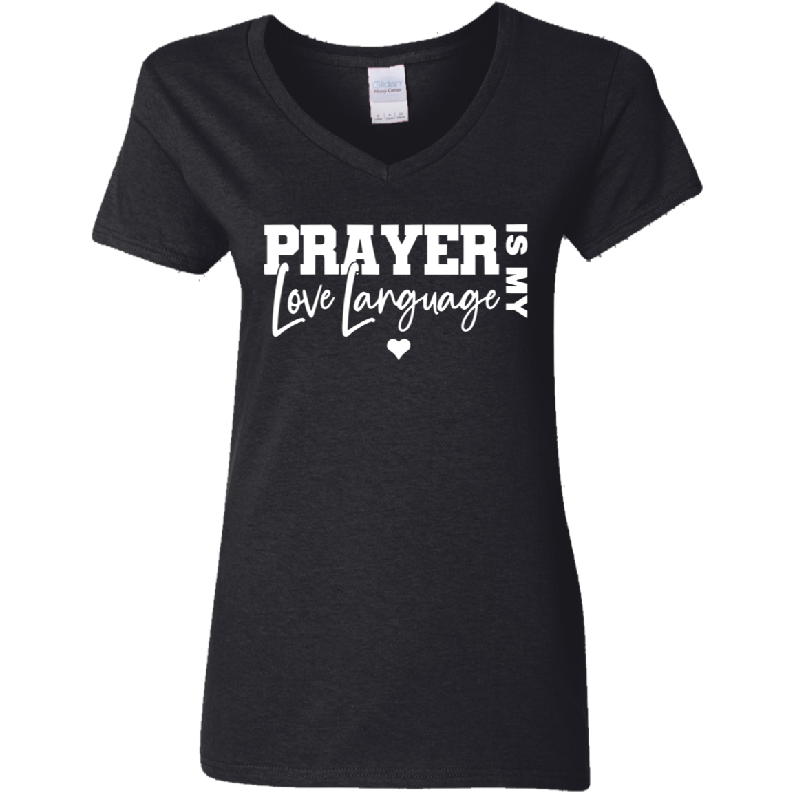 Prayer Is My Love Language Ladies' V-Neck Graphic Tee