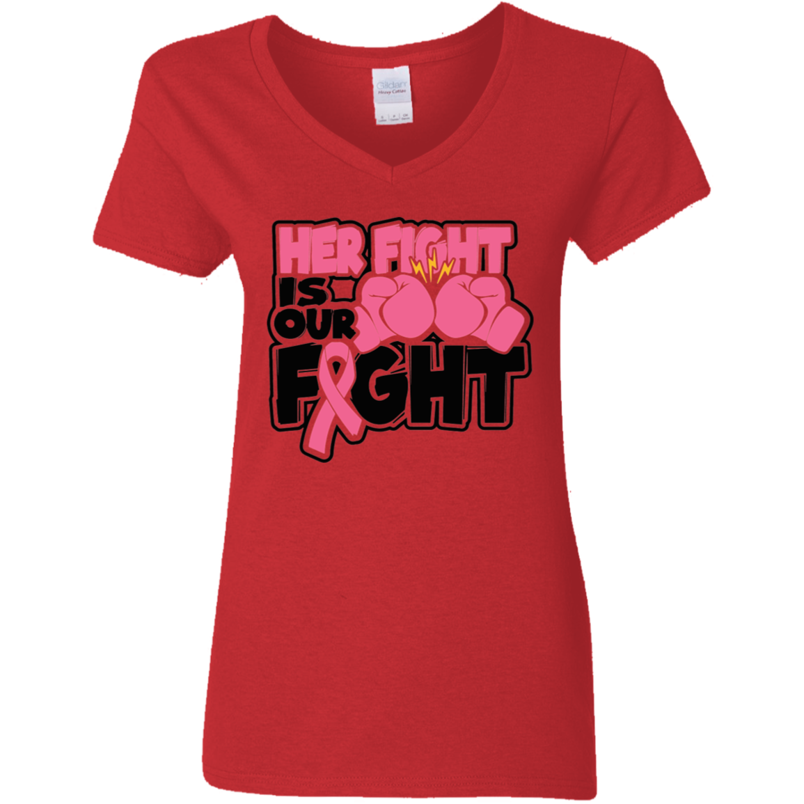 Her Fight Is Our Fight V-Neck T-Shirt