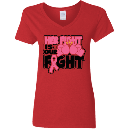 Her Fight Is Our Fight V-Neck T-Shirt