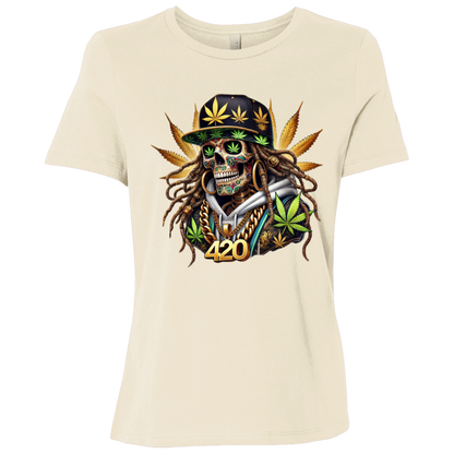420 Skeleton Ladies Relaxed Jersey Short-Sleeve T-Shirt