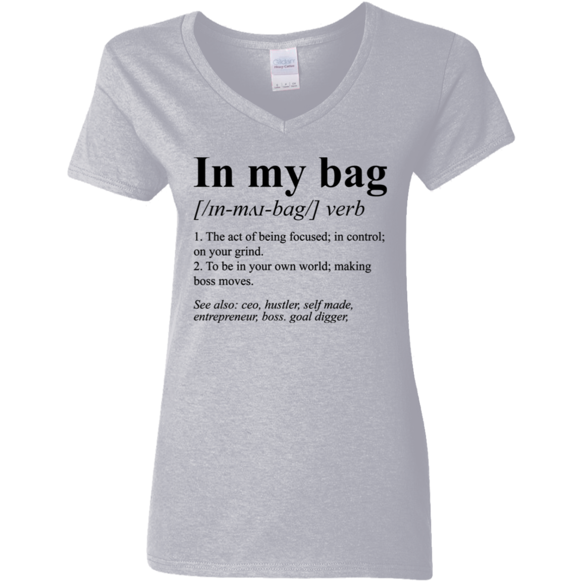 In My Bag Ladies' 5.3 oz. V-Neck T-Shirt