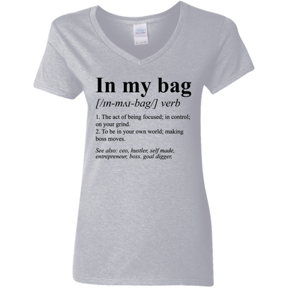 In My Bag Ladies' 5.3 oz. V-Neck T-Shirt