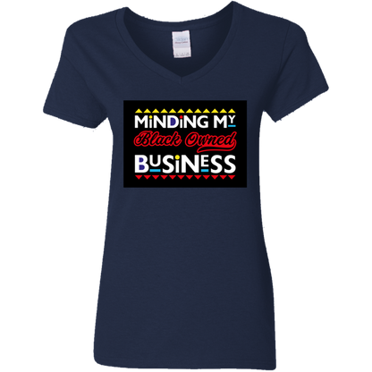 Minding My Black Owned Business V-Neck Tee