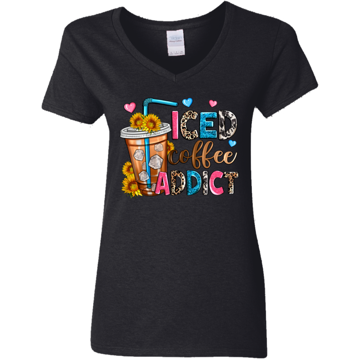 Iced Coffee Addict | Women's V-Neck Tee