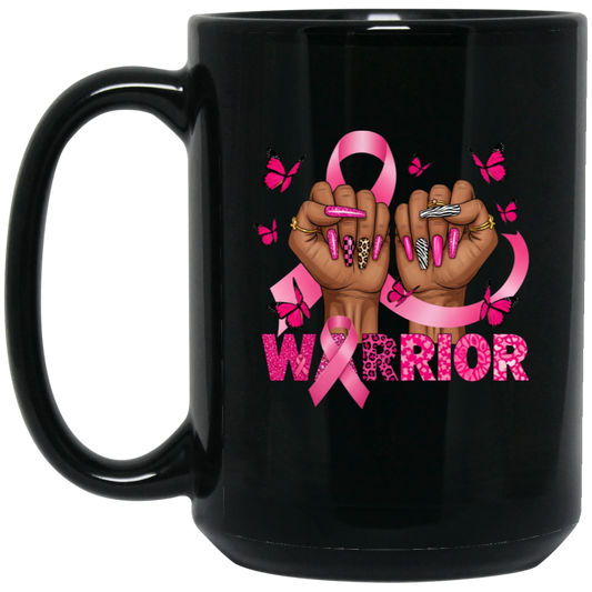 Cancer Warrior 15oz Black Ceramic Mug