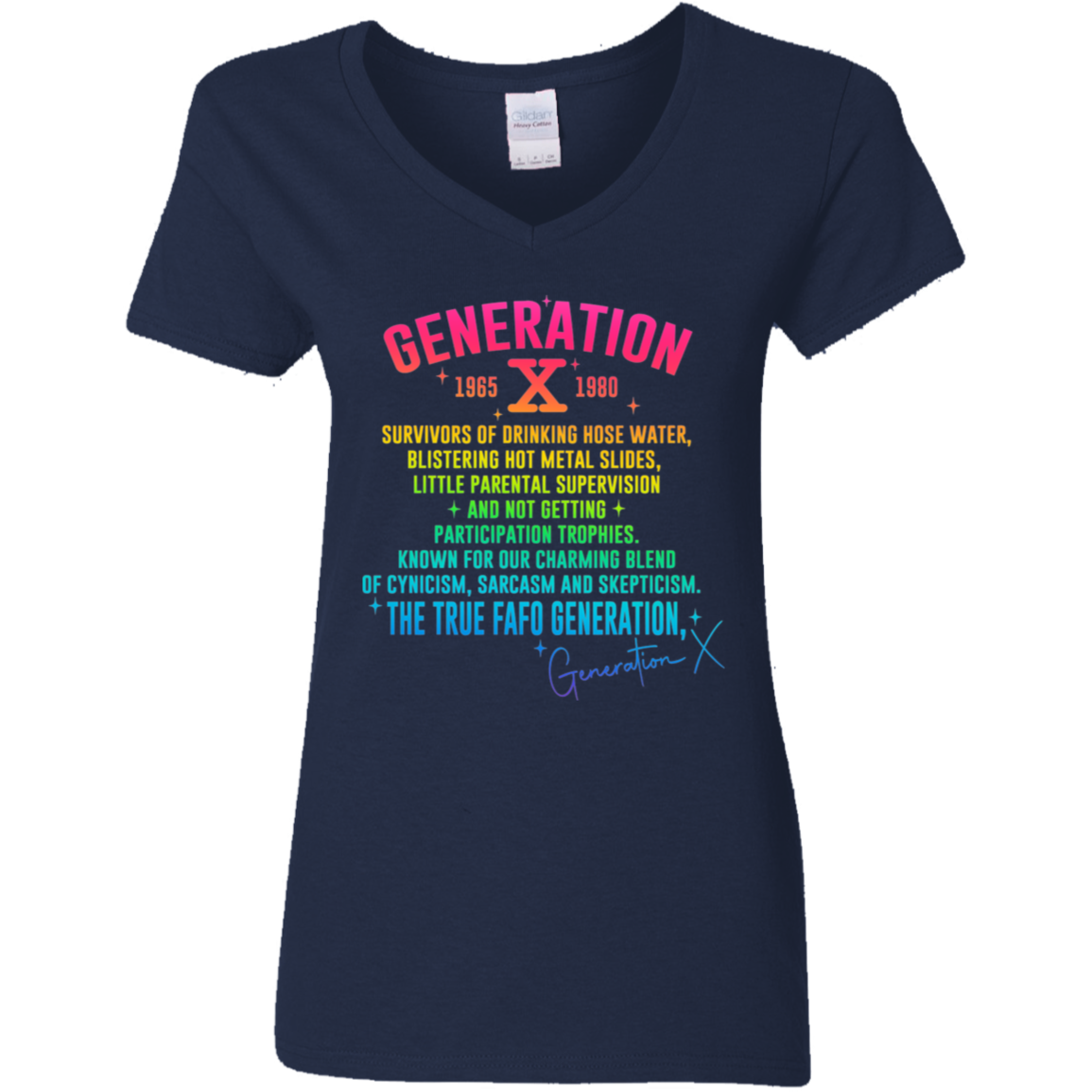 Generation X Ladies' V-Neck Graphic Tee
