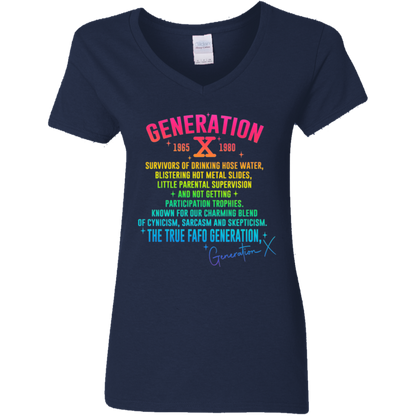 Generation X Ladies' V-Neck Graphic Tee