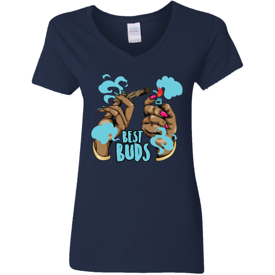 Best Buds Ladies' V-Neck Tee