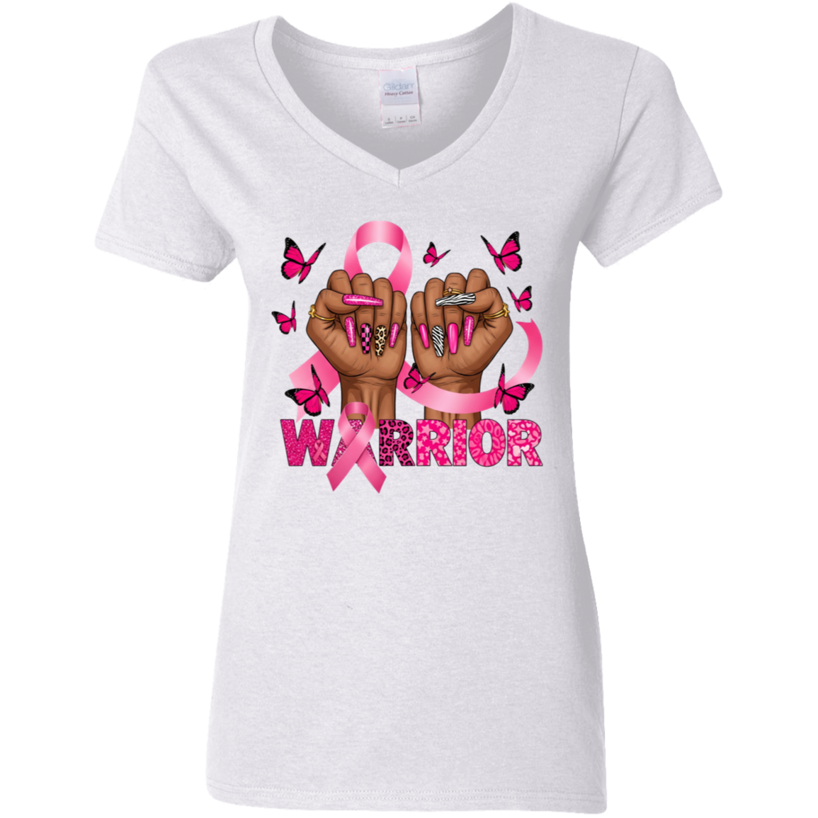 Cancer Warrior V-Neck T-Shirt