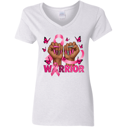 Cancer Warrior V-Neck T-Shirt