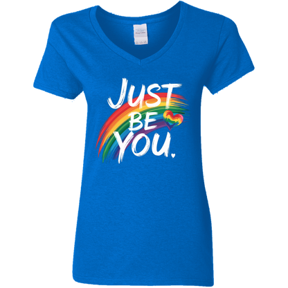 Just Be You Ladies' 5.3 oz. V-Neck T-Shirt