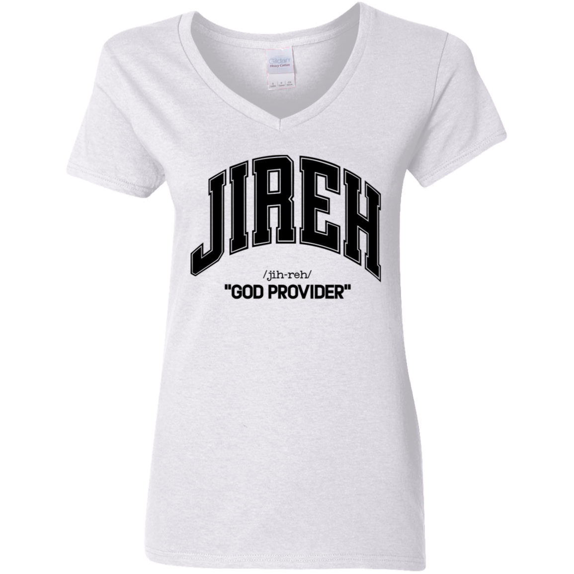 Jireh Ladies' 5.3 oz. V-Neck T-Shirt