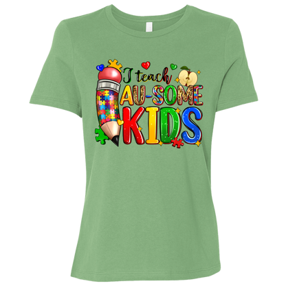 I Teach Ausome Kids Ladies Relaxed Jersey Short-Sleeve T-Shirt
