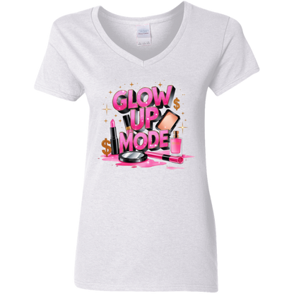 Glow Up Mode Ladies' 5.3 oz. V-Neck T-Shirt