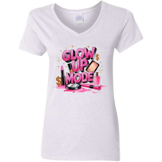 Glow Up Mode Ladies' 5.3 oz. V-Neck T-Shirt