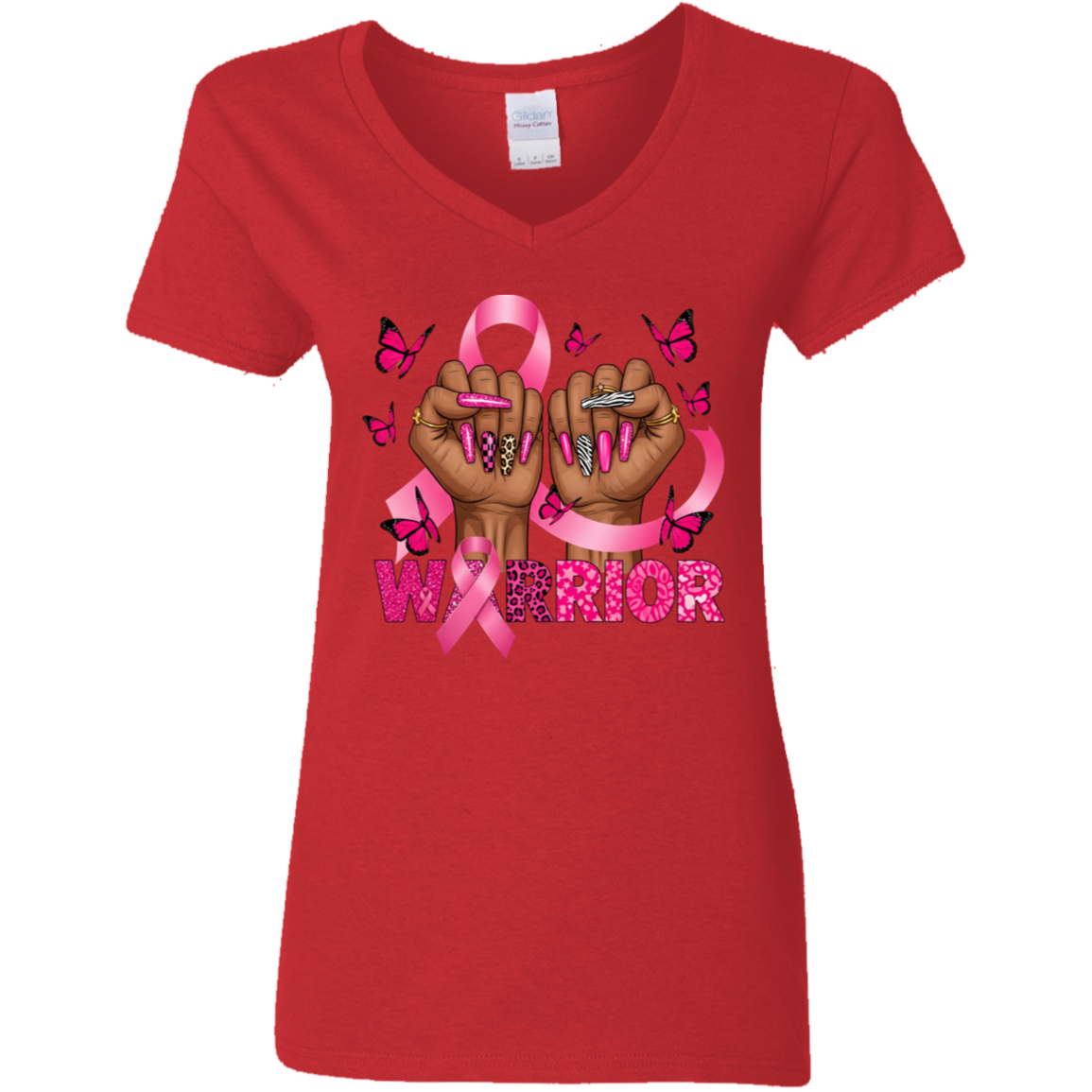 Cancer Warrior V-Neck T-Shirt
