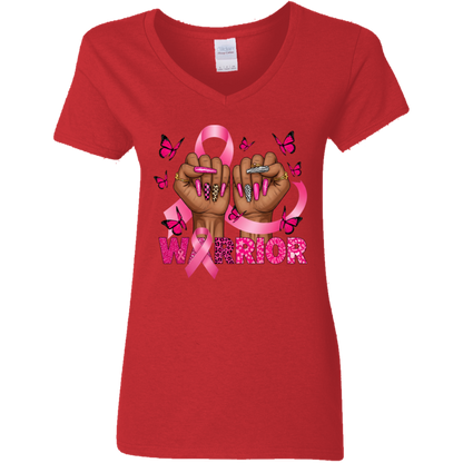 Cancer Warrior V-Neck T-Shirt