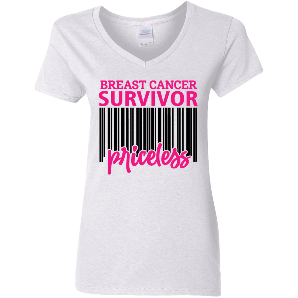 Breast Cancer Survivor Priceless V-Neck T-Shirt