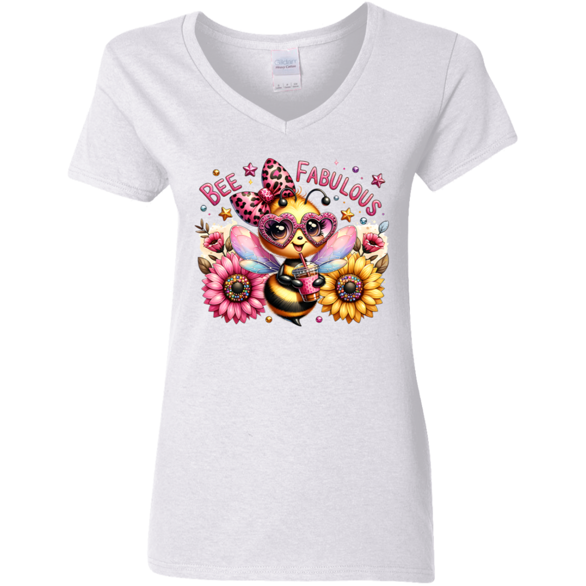 Bee Fabulous Ladies' 5.3 oz. V-Neck T-Shirt