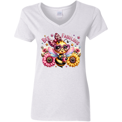 Bee Fabulous Ladies' 5.3 oz. V-Neck T-Shirt