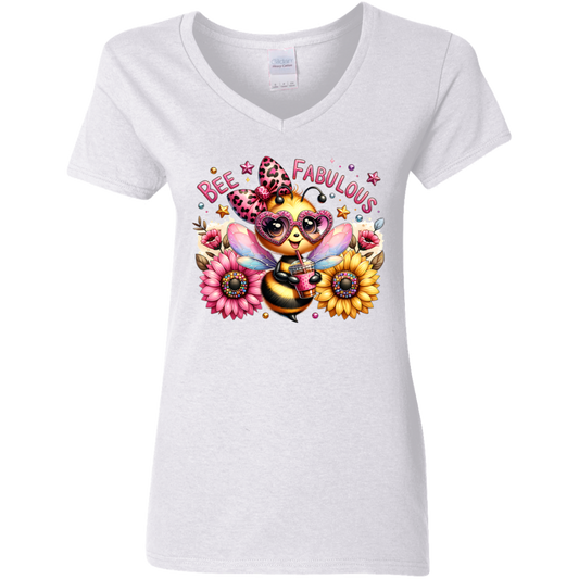 Bee Fabulous Ladies' 5.3 oz. V-Neck T-Shirt