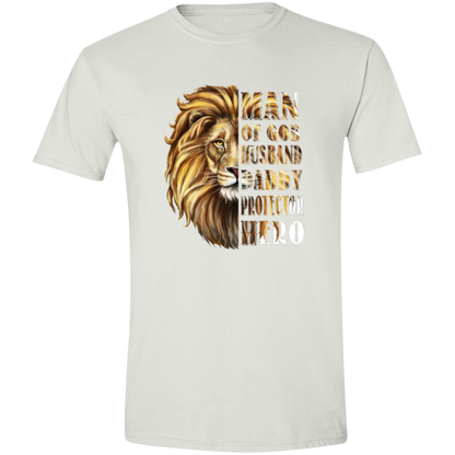 Man of God, Husband,Daddy Protector, Hero Men's Softstyle Tee
