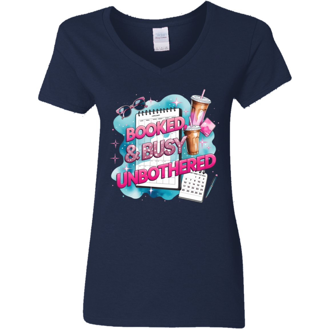 Booked & Busy Unbothered Women's V-Neck T-Shirt