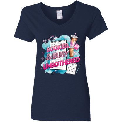 Booked & Busy Unbothered Women's V-Neck T-Shirt
