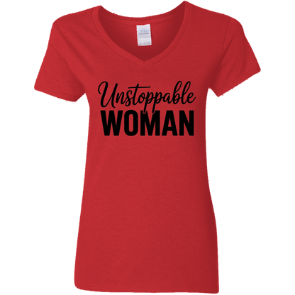 Unstoppable Woman V-Neck T-Shirt