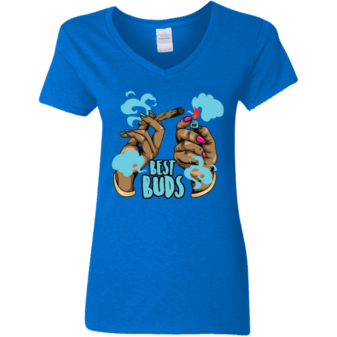Best Buds Ladies' V-Neck Tee