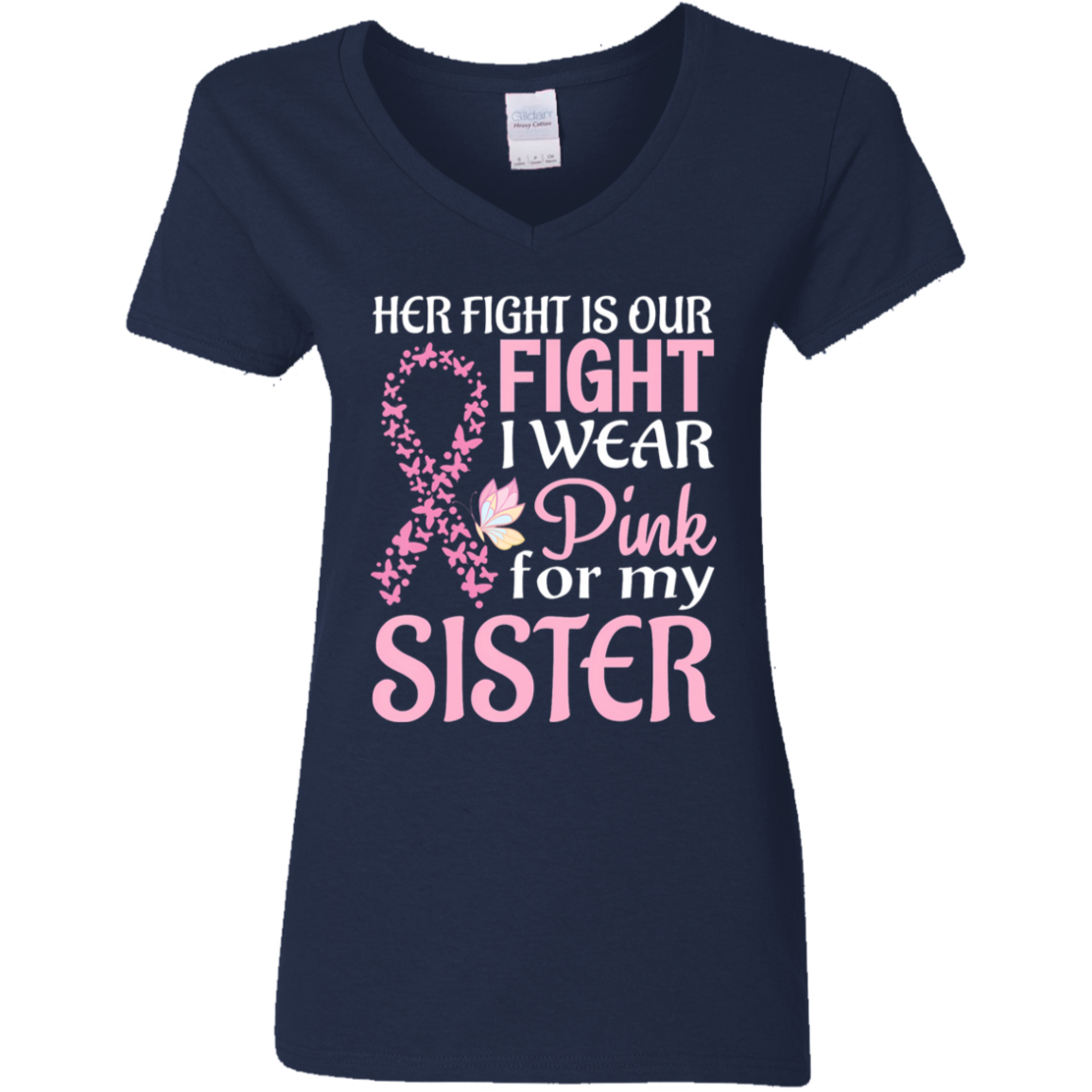 Her Fight is Our Fight V-Neck T-Shirt