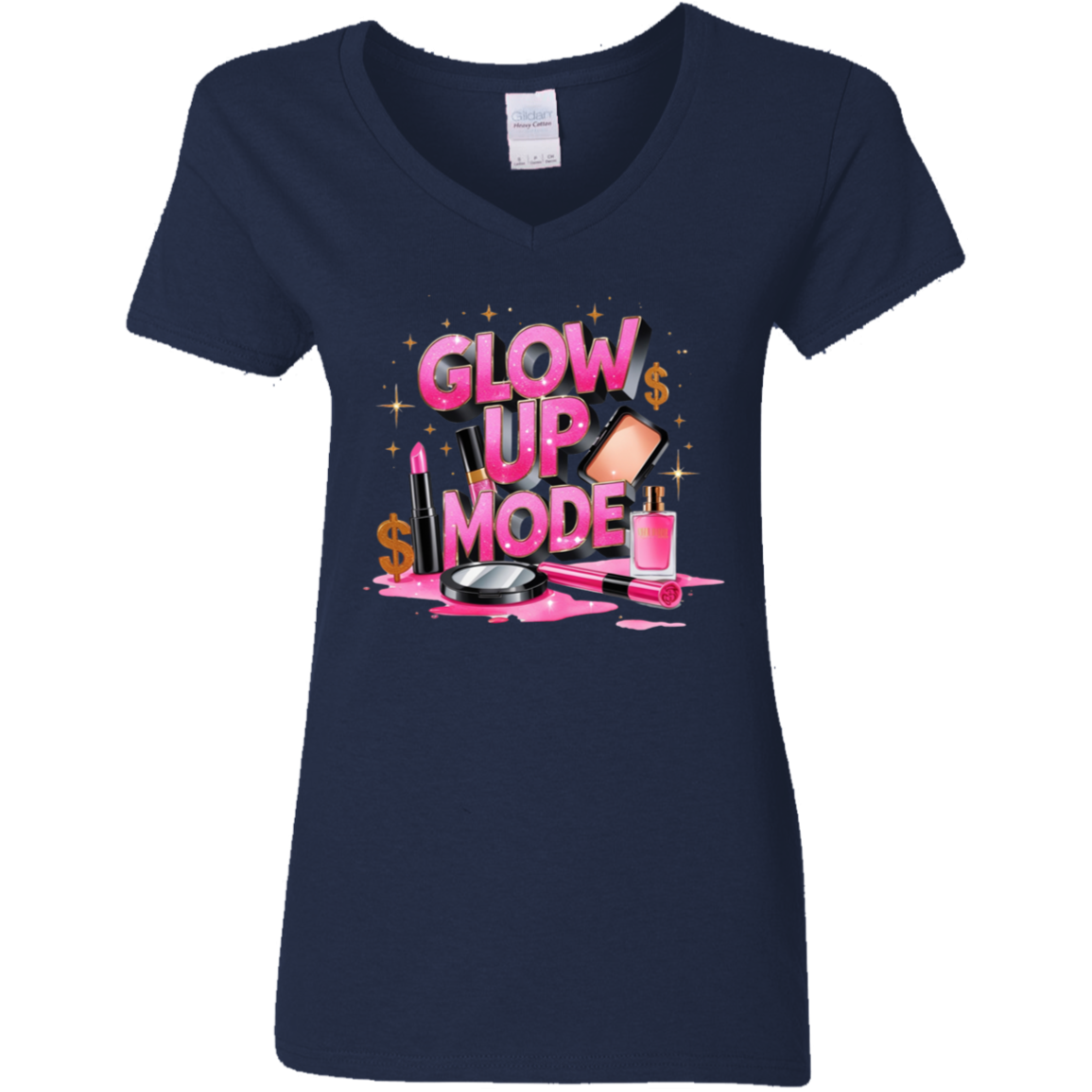 Glow Up Mode Women's V-Neck T-Shirt