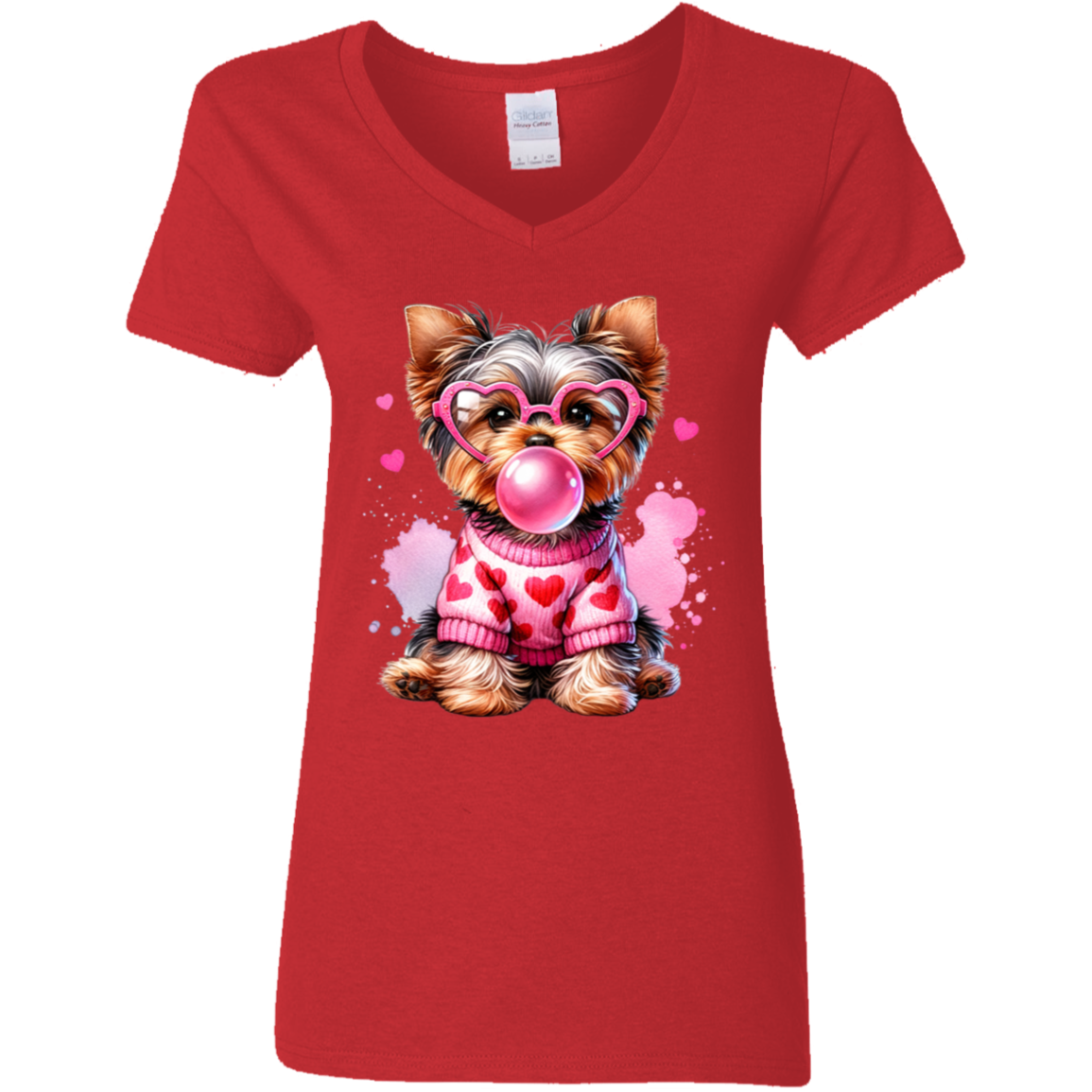 Yorkie Love | Women's V-Neck Tee