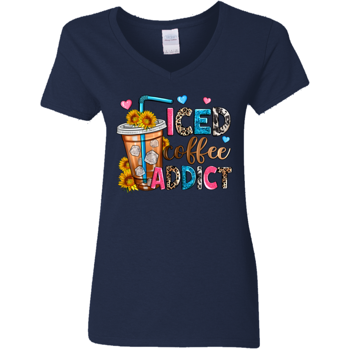 Iced Coffee Addict | Women's V-Neck Tee