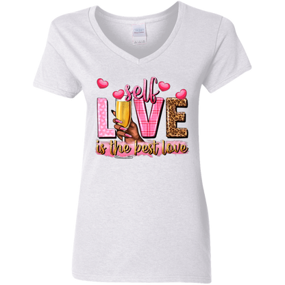 Self Love Is the Best Love 5.3 oz. V-Neck T-Shirt