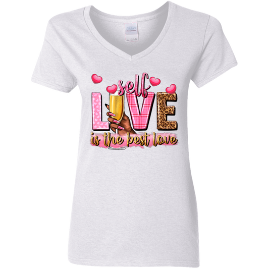 Self Love Is the Best Love 5.3 oz. V-Neck T-Shirt