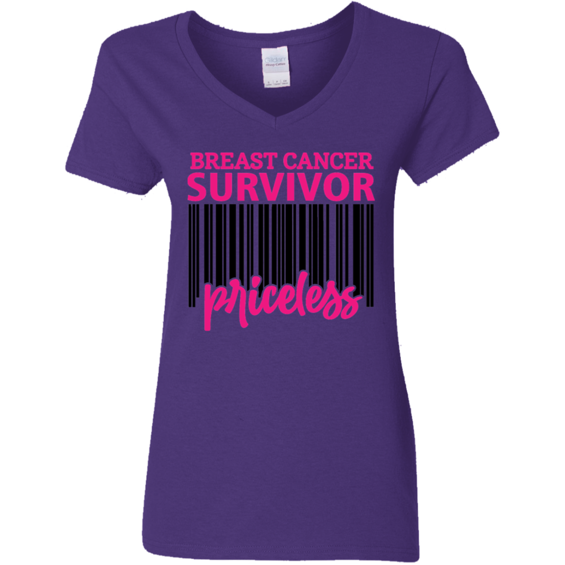 Breast Cancer Survivor Priceless V-Neck T-Shirt