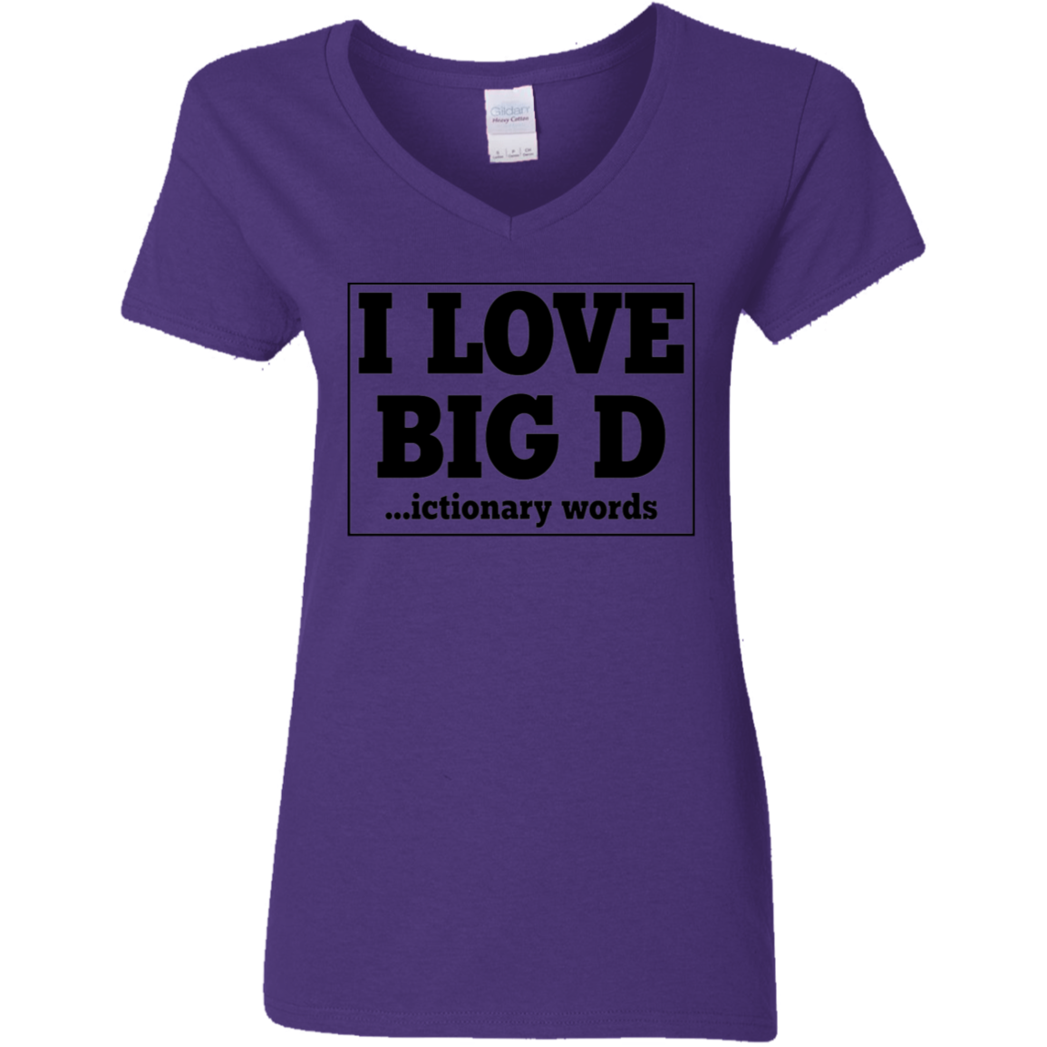 I Love Big D...Ictionary Words Ladies' Graphic V-Neck Tee