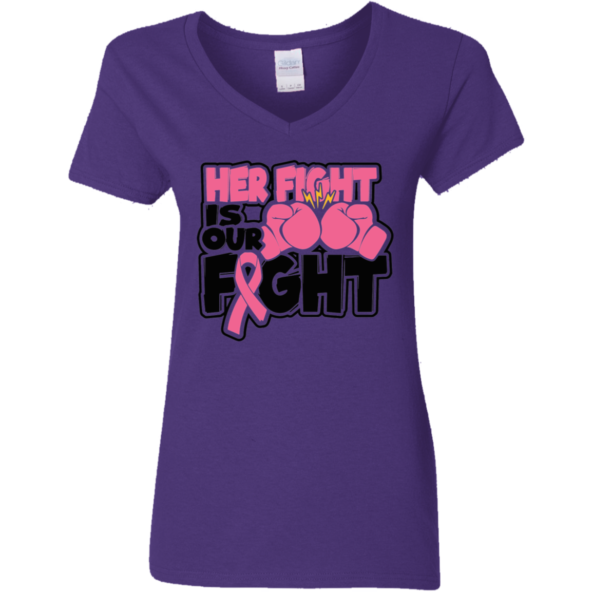 Her Fight Is Our Fight V-Neck T-Shirt