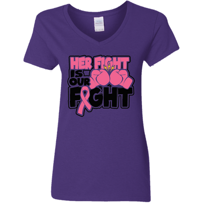 Her Fight Is Our Fight V-Neck T-Shirt
