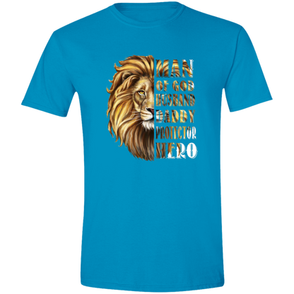 Man of God, Husband,Daddy Protector, Hero Men's Softstyle Tee