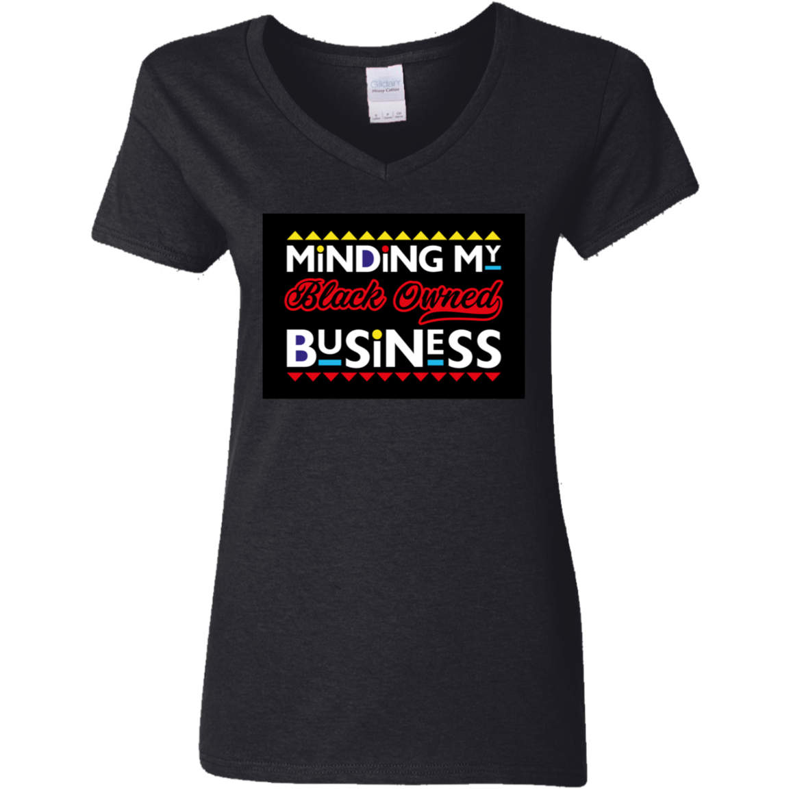 Minding My Black Owned Business V-Neck Tee