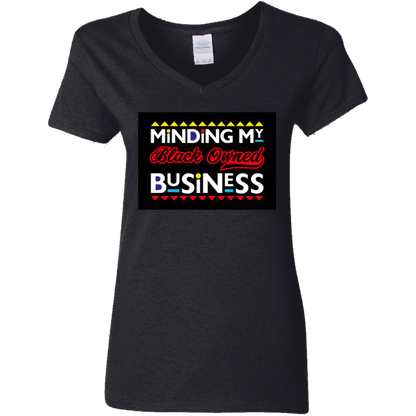 Minding My Black Owned Business V-Neck Tee