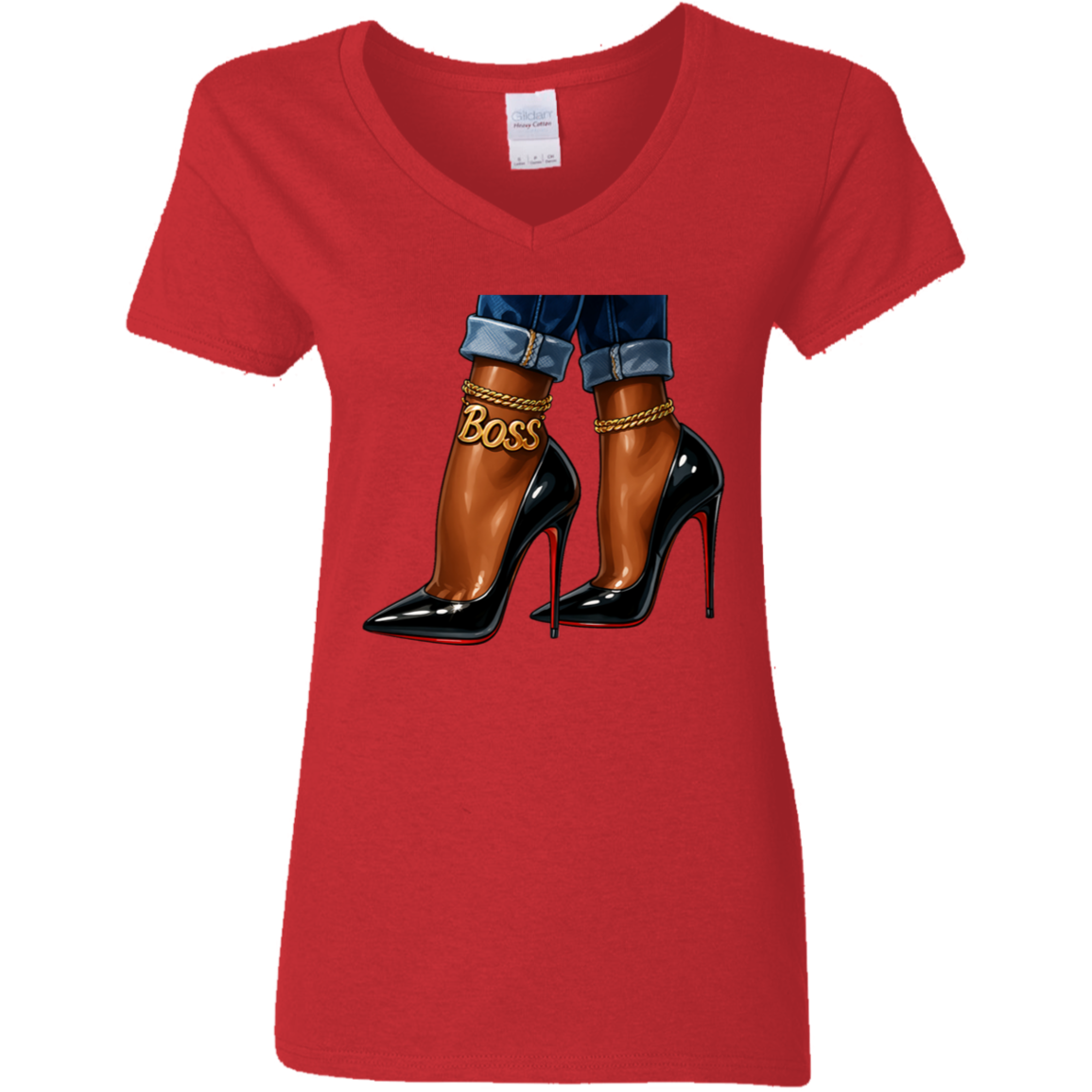 Boss Ladies 5.3 oz. V-Neck T-Shirt