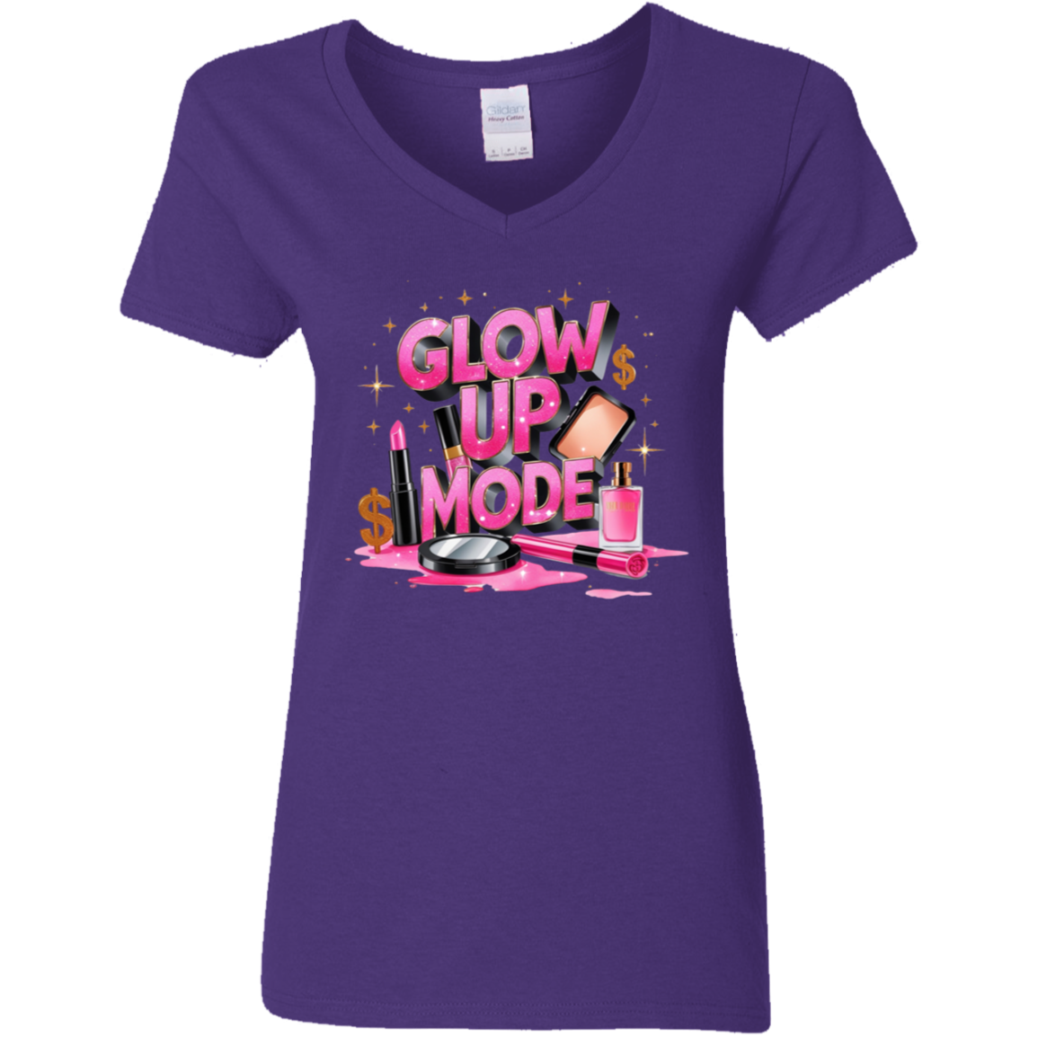 Glow Up Mode Women's V-Neck T-Shirt