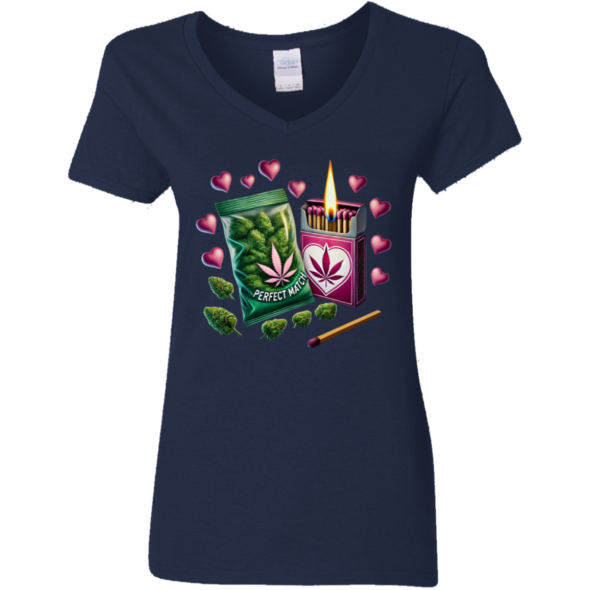 Perfect Match Ladies' 5.3 oz. V-Neck T-Shirt