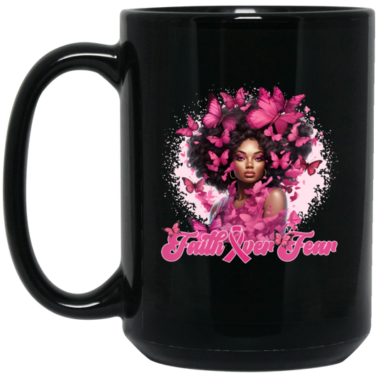Faith Over Fear 15oz Black Ceramic Mug
