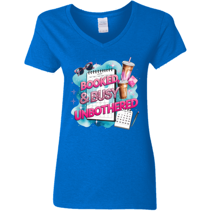 Booked & Busy Unbothered Women's V-Neck T-Shirt
